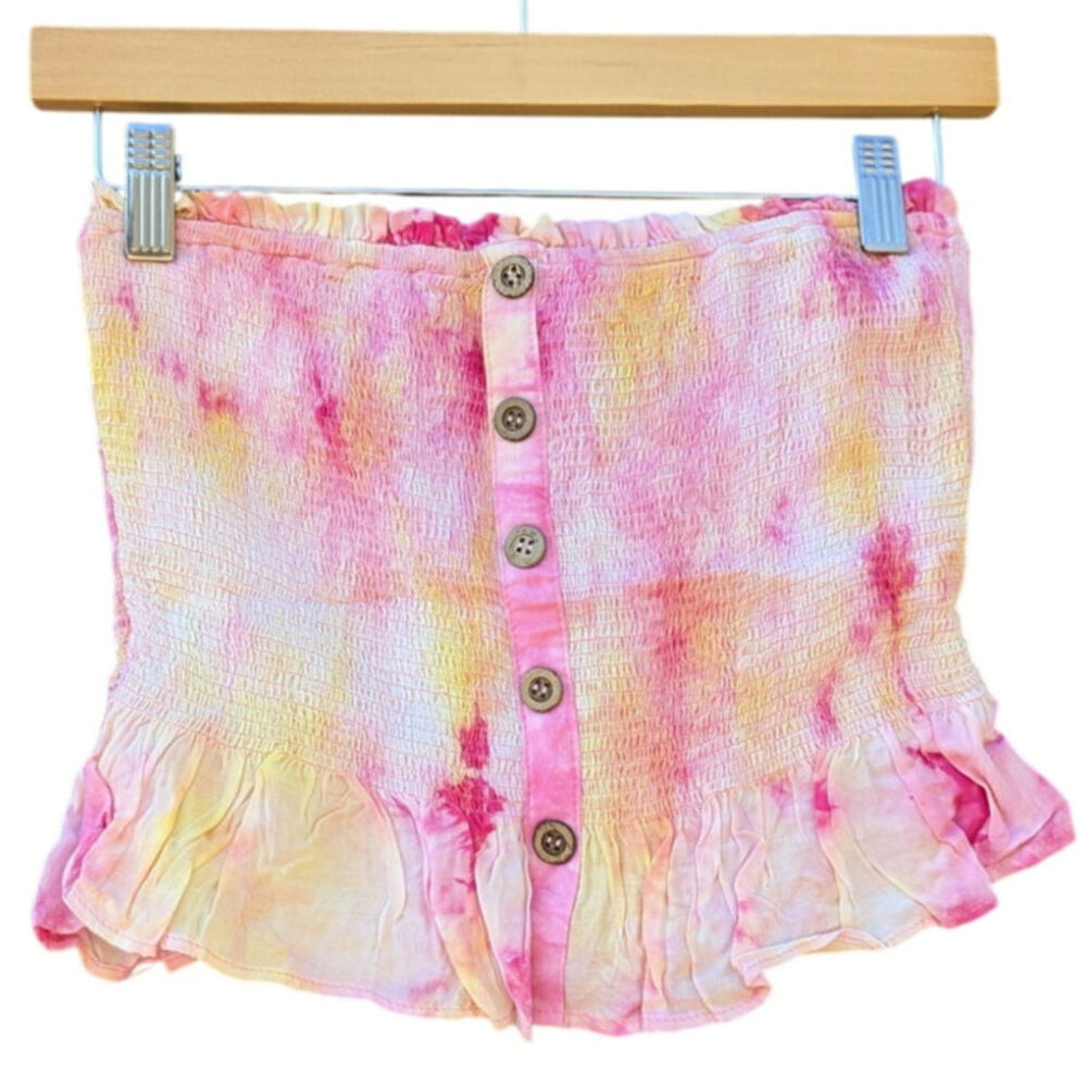 Cotton Candy LA Crop Top Sleeveless Tube Top S Fairy Grunge Hippie Beach Pink